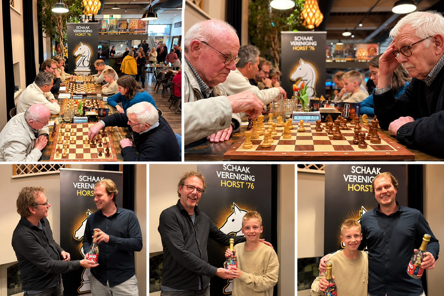 Herfst-snelschaaktoernooi op 22 oktober succesvol verlopen in 't Gasthoes Horst.